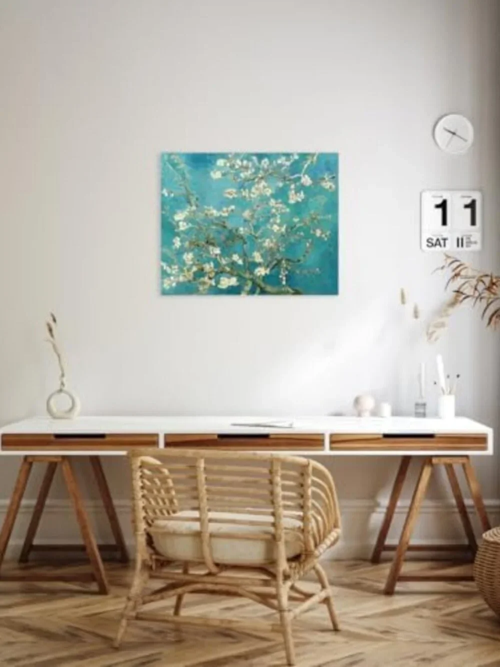 Stunning Almond Blossom Canvas Wall Art - 20x16'' Floral Decor for Home